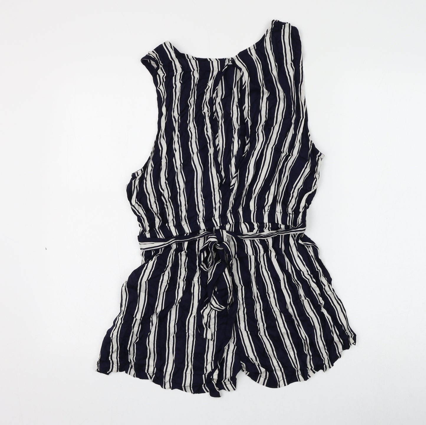 Rock & Religion Womens Blue Striped Viscose Bodysuit One-Piece Size 14 L3 in Pullover