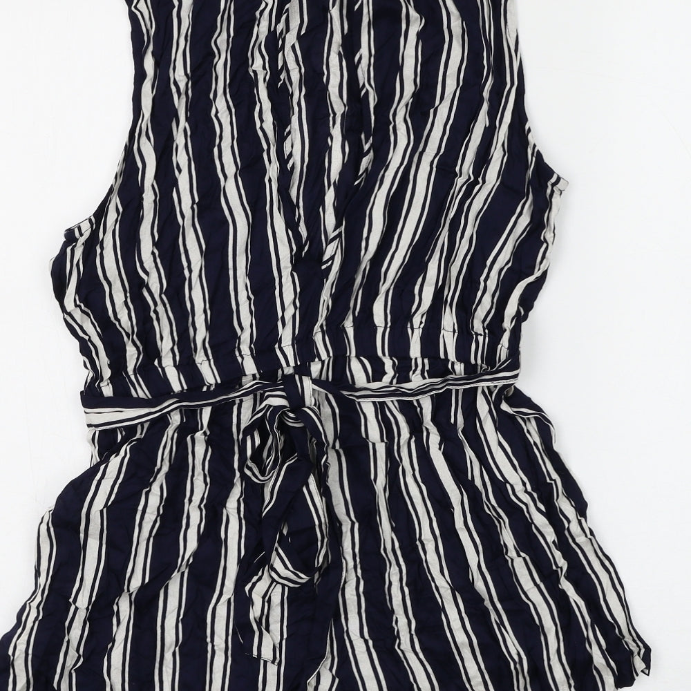 Rock & Religion Womens Blue Striped Viscose Bodysuit One-Piece Size 14 L3 in Pullover