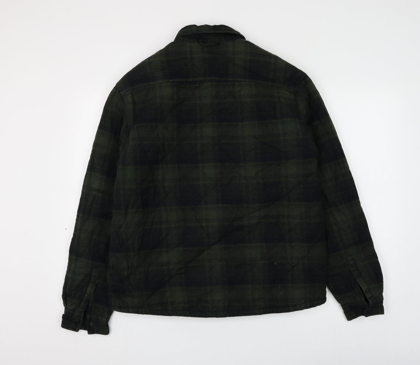 TU Mens Green Plaid Jacket Size M Button