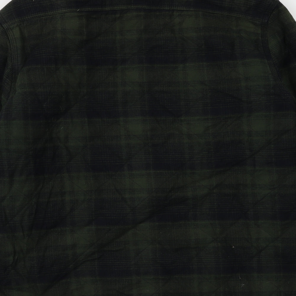 TU Mens Green Plaid Jacket Size M Button