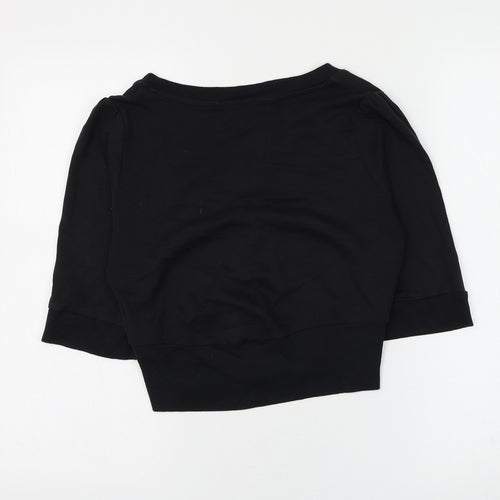 Union Blues Womens Black V-Neck Cotton Cardigan Jumper Size 12