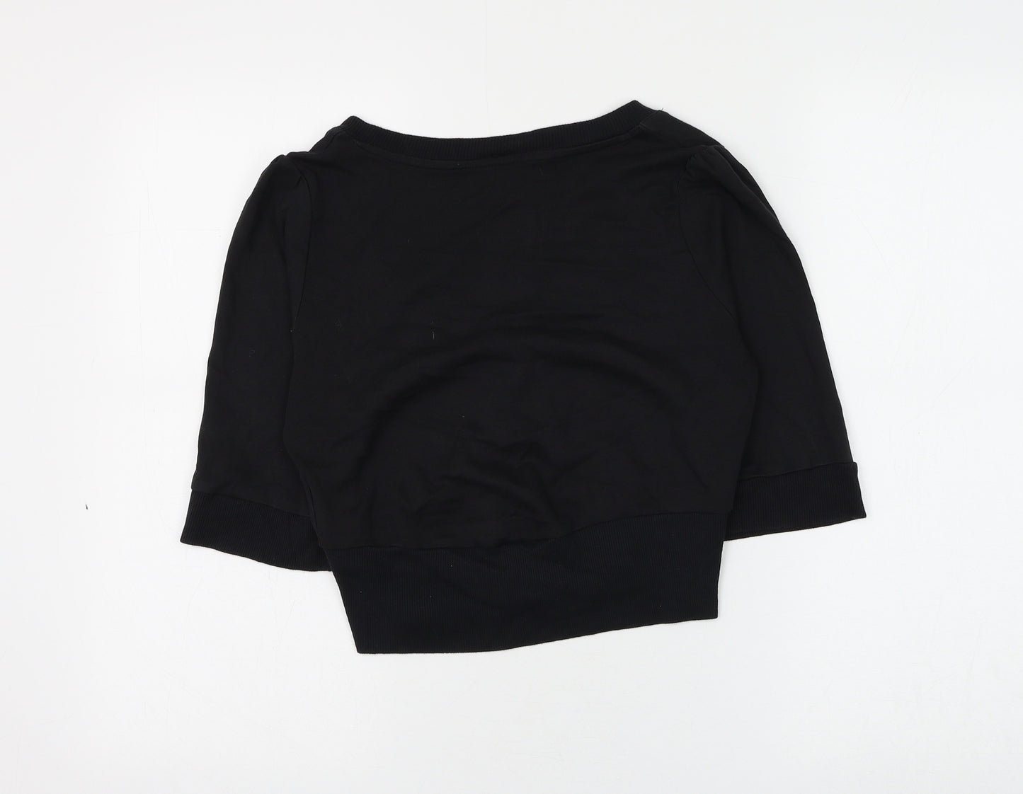 Union Blues Womens Black V-Neck Cotton Cardigan Jumper Size 12