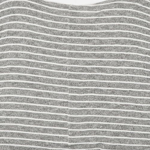 Select Womens Grey Boat Neck Striped Viscose Pullover Jumper Size 14