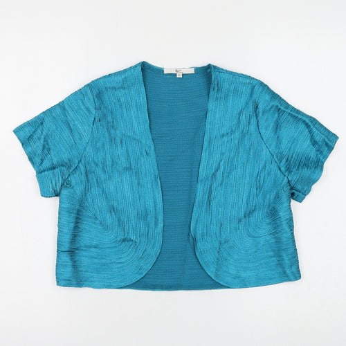 Klass Womens Blue V-Neck Polyester Cardigan Jumper Size L