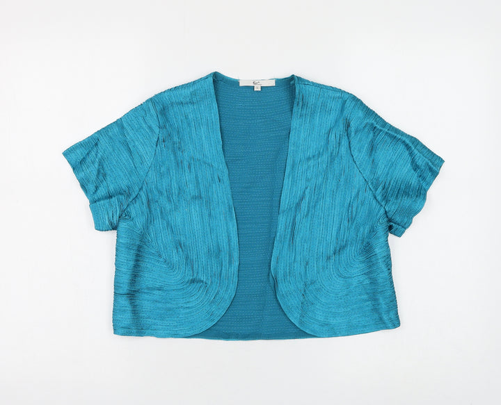 Klass Womens Blue V-Neck Polyester Cardigan Jumper Size L