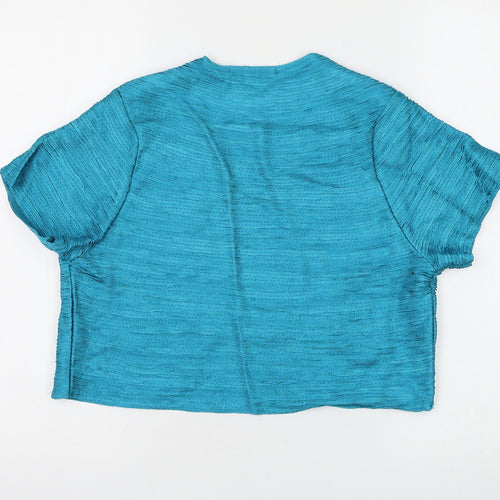 Klass Womens Blue V-Neck Polyester Cardigan Jumper Size L