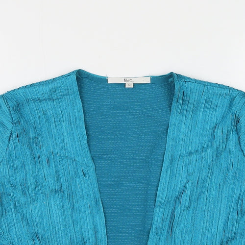 Klass Womens Blue V-Neck Polyester Cardigan Jumper Size L