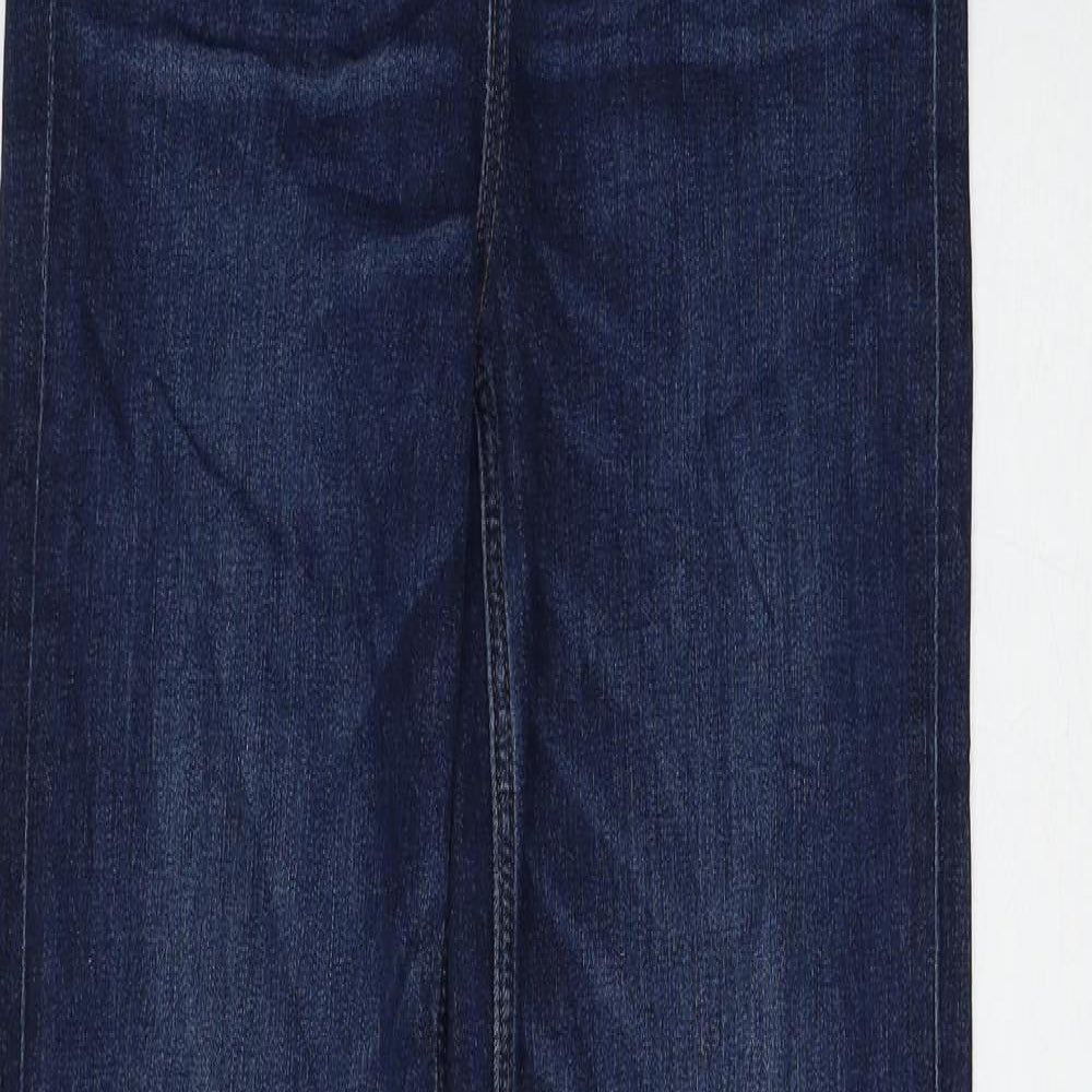 Marks and Spencer Womens Blue Cotton Straight Jeans Size 8 L33 in Regular Zip