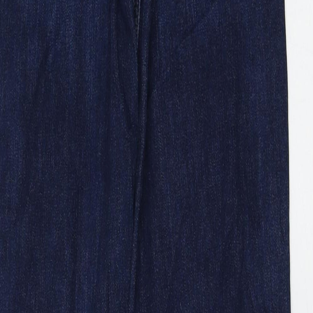 Marks and Spencer Womens Blue Cotton Straight Jeans Size 8 L33 in Regular Zip