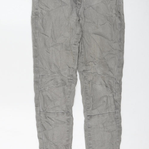 Marks and Spencer Womens Grey Cotton Skinny Jeans Size 8 L28 in Regular Zip