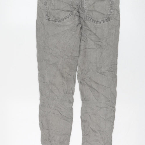 Marks and Spencer Womens Grey Cotton Skinny Jeans Size 8 L28 in Regular Zip