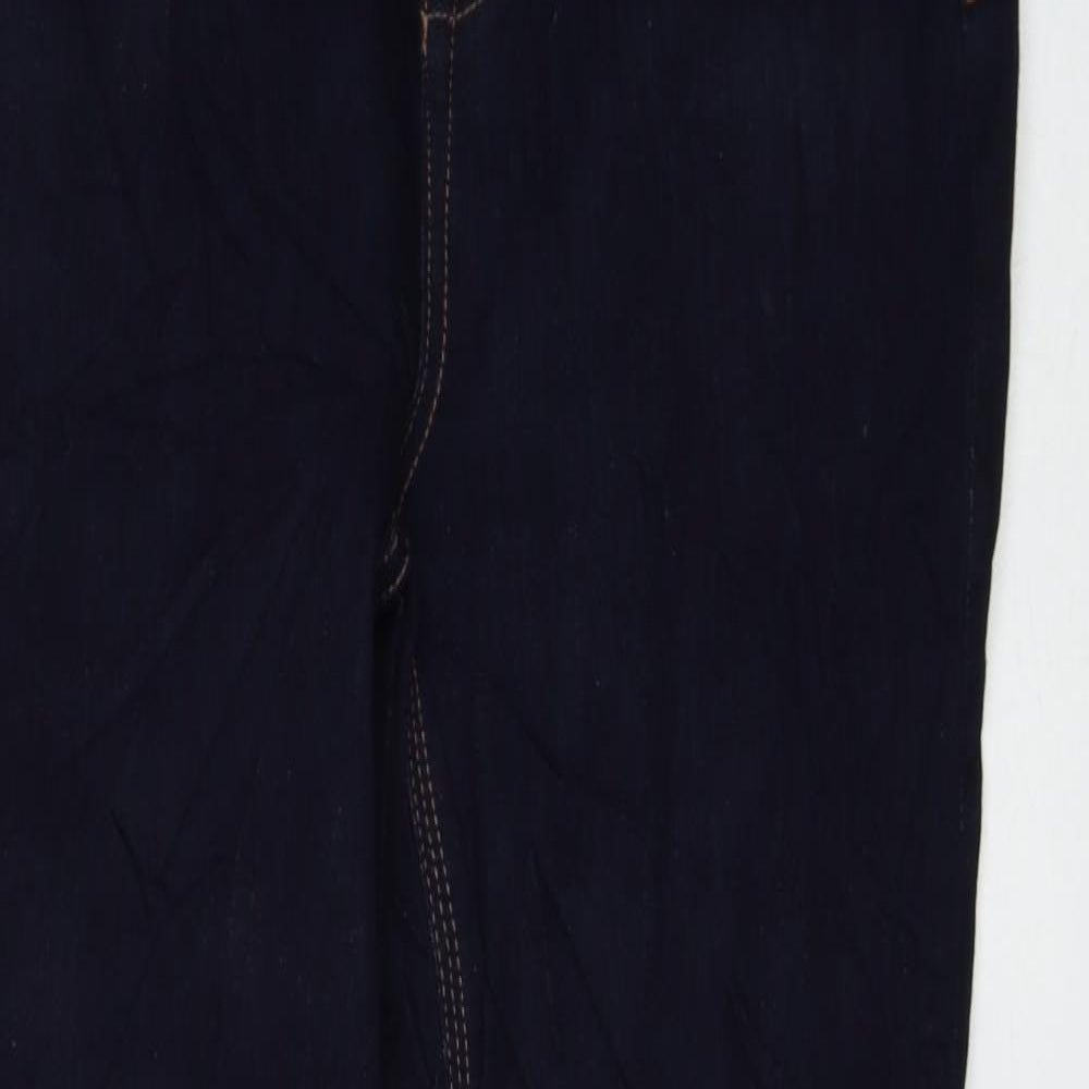 Marks and Spencer Womens Blue Cotton Skinny Jeans Size 12 L28 in Regular Zip