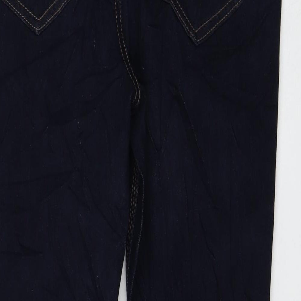 Marks and Spencer Womens Blue Cotton Skinny Jeans Size 12 L28 in Regular Zip