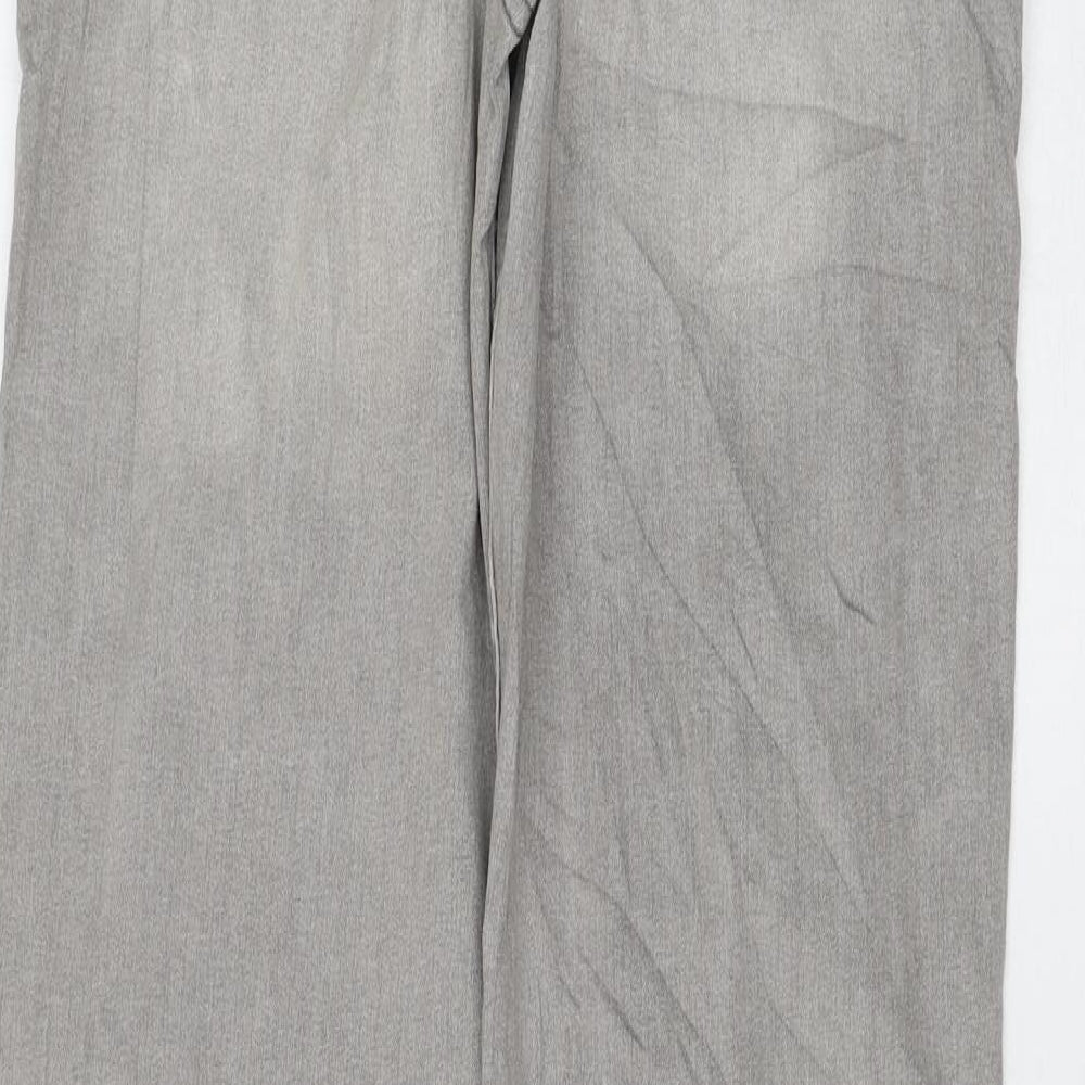 Marks and Spencer Womens Grey Cotton Straight Jeans Size 12 L32 in Regular Zip