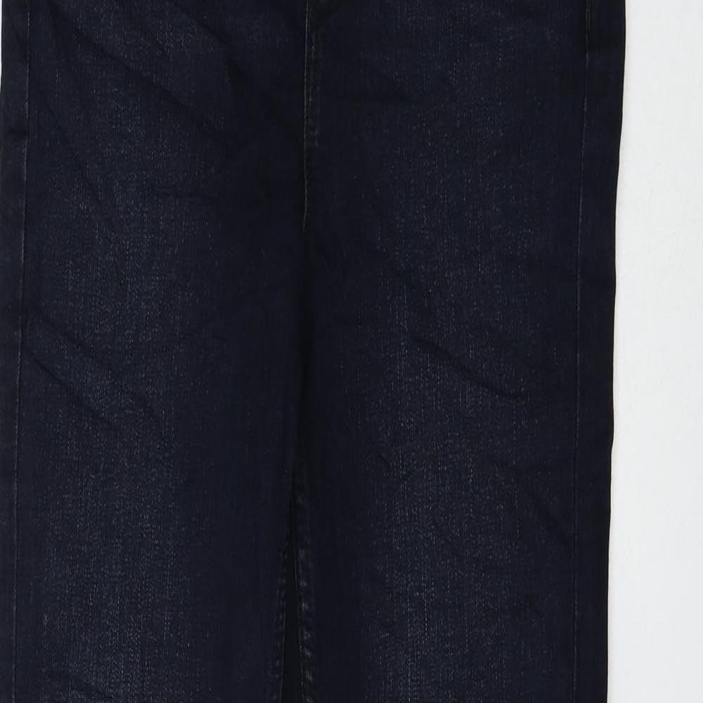 Marks and Spencer Womens Blue Cotton Flared Jeans Size 8 L32 in Regular Zip