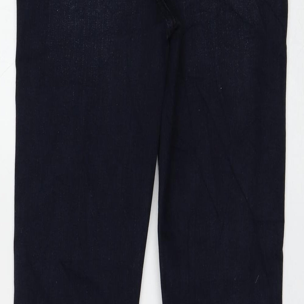 Marks and Spencer Womens Blue Cotton Flared Jeans Size 8 L32 in Regular Zip