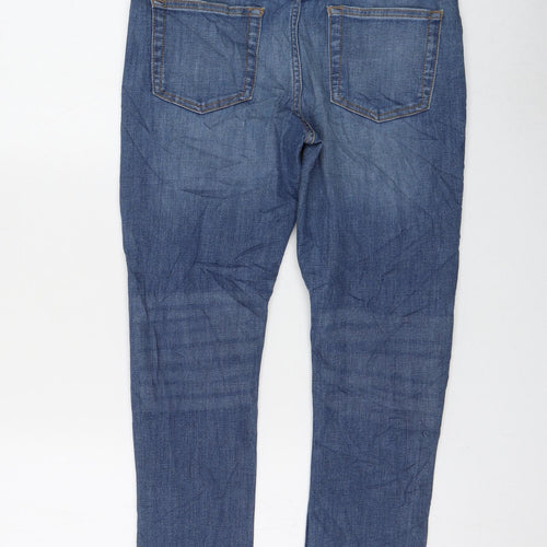 Marks and Spencer Boys Blue Polyester Skinny Jeans Size 12-13 Years Regular Zip