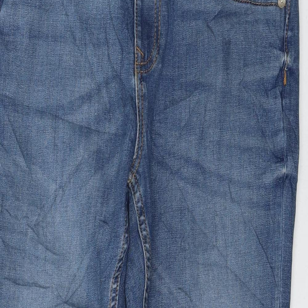 Marks and Spencer Boys Blue Polyester Skinny Jeans Size 12-13 Years Regular Zip