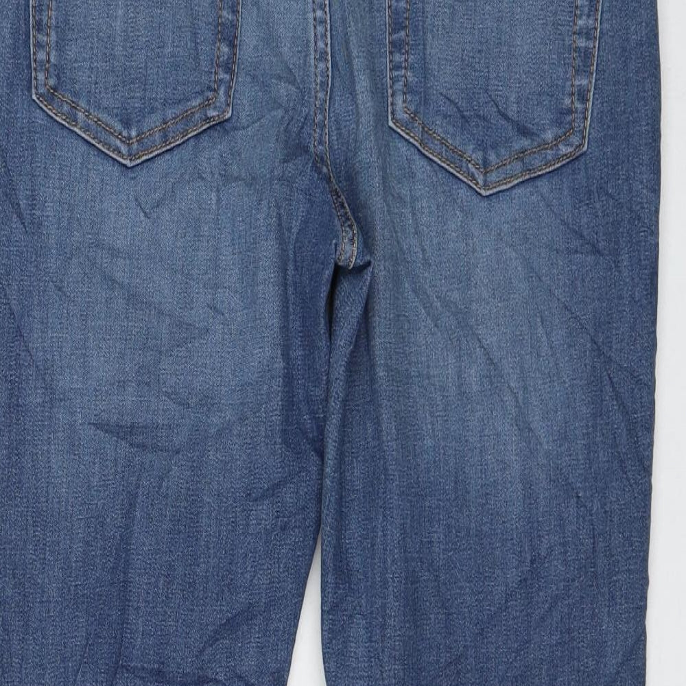 Marks and Spencer Boys Blue Polyester Skinny Jeans Size 12-13 Years Regular Zip