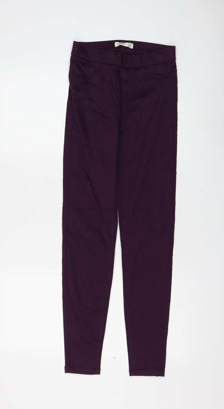 Marks and Spencer Womens Purple Cotton Jegging Jeans Size 6 L28 in Regular