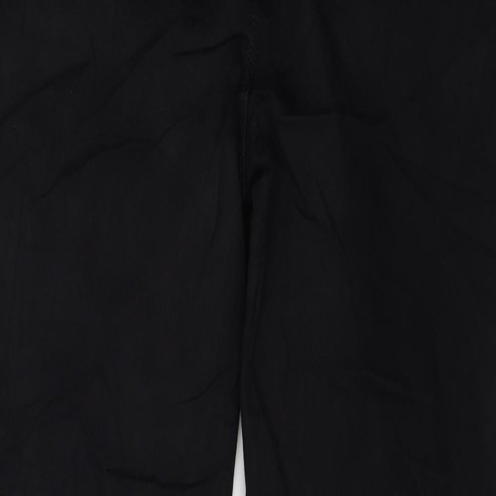Marks and Spencer Womens Black Cotton Straight Jeans Size 16 L28 in Regular Zip