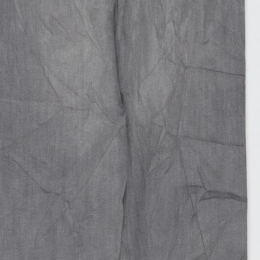 Marks and Spencer Womens Grey Cotton Straight Jeans Size 10 L31 in Regular Zip