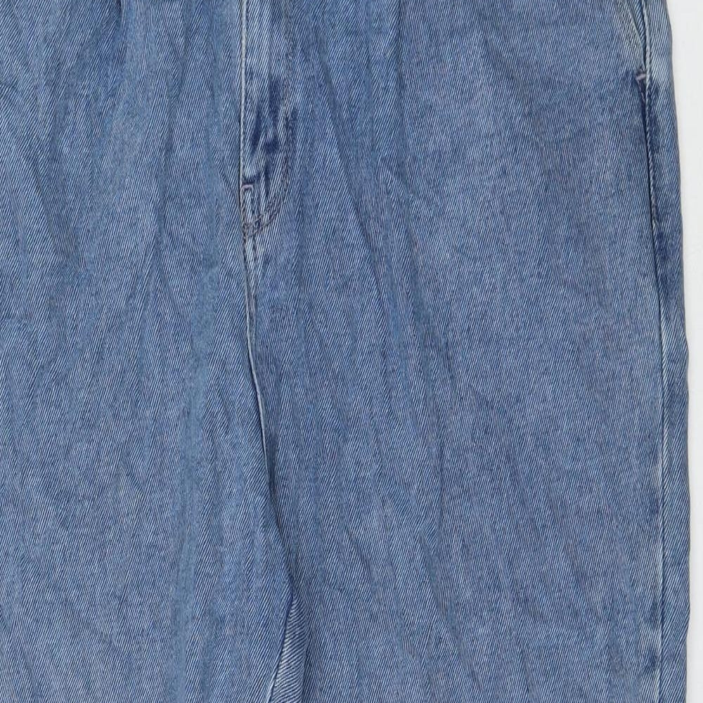 Marks and Spencer Womens Blue Lyocell Tapered Jeans Size 18 L28 in Regular Zip