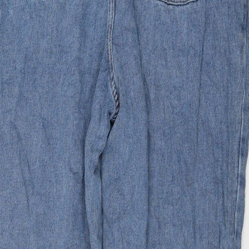 Marks and Spencer Womens Blue Lyocell Tapered Jeans Size 18 L28 in Regular Zip