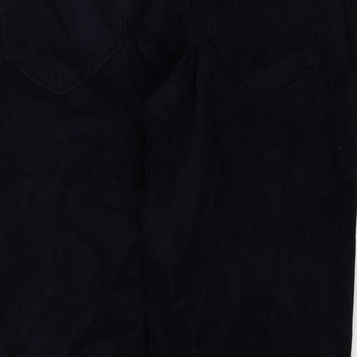 Marks and Spencer Mens Blue Cotton Trousers Size 36 in L29 in Regular Zip