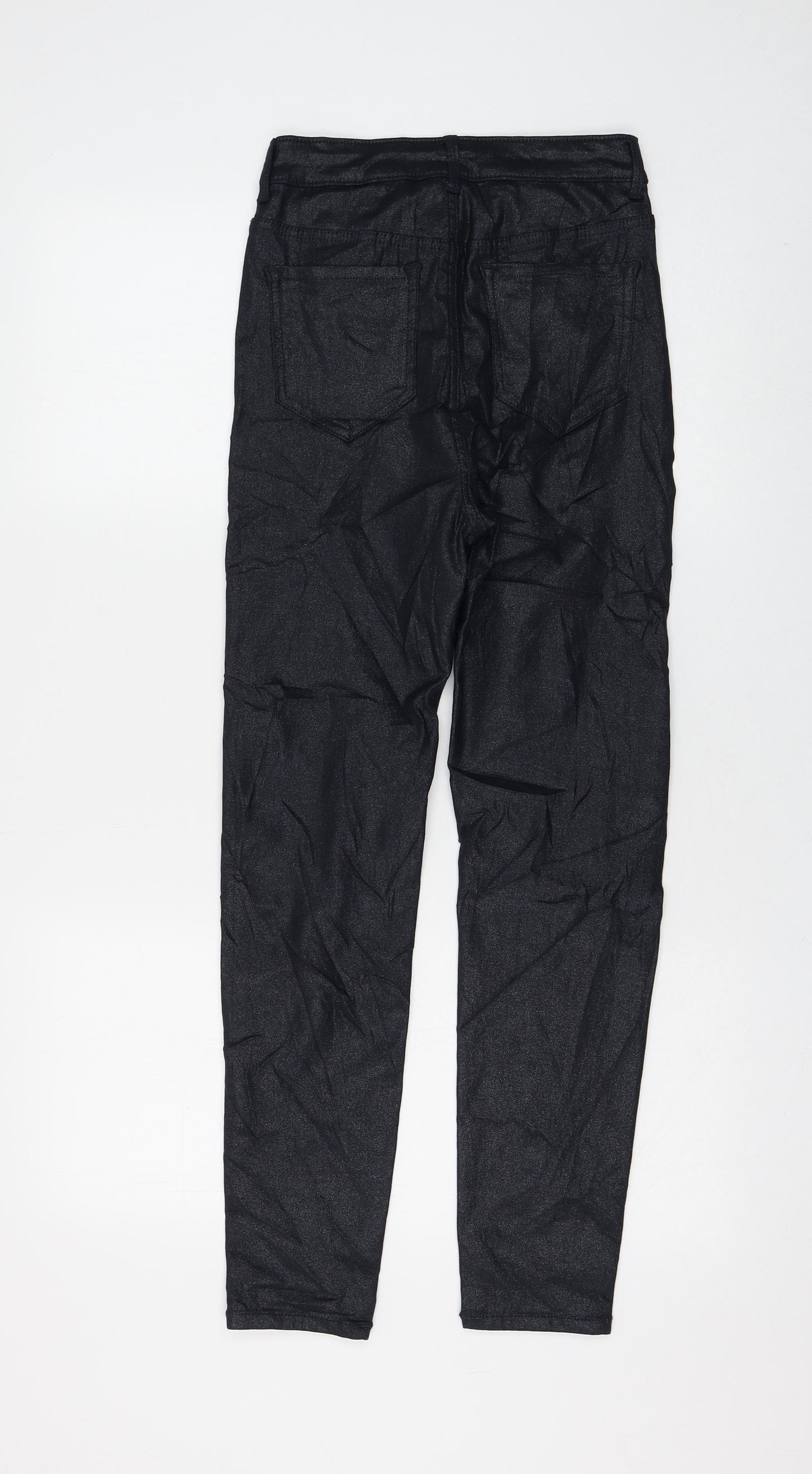Marks and Spencer Womens Black Viscose Skinny Jeans Size 8 L27 in Regular Zip