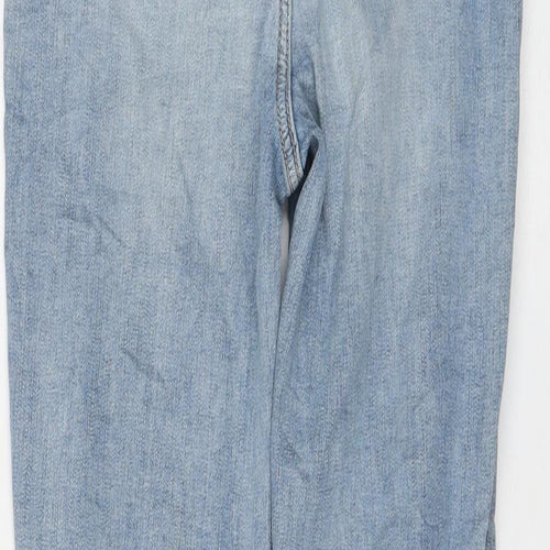 Marks and Spencer Womens Blue Cotton Skinny Jeans Size 8 L26 in Regular Zip