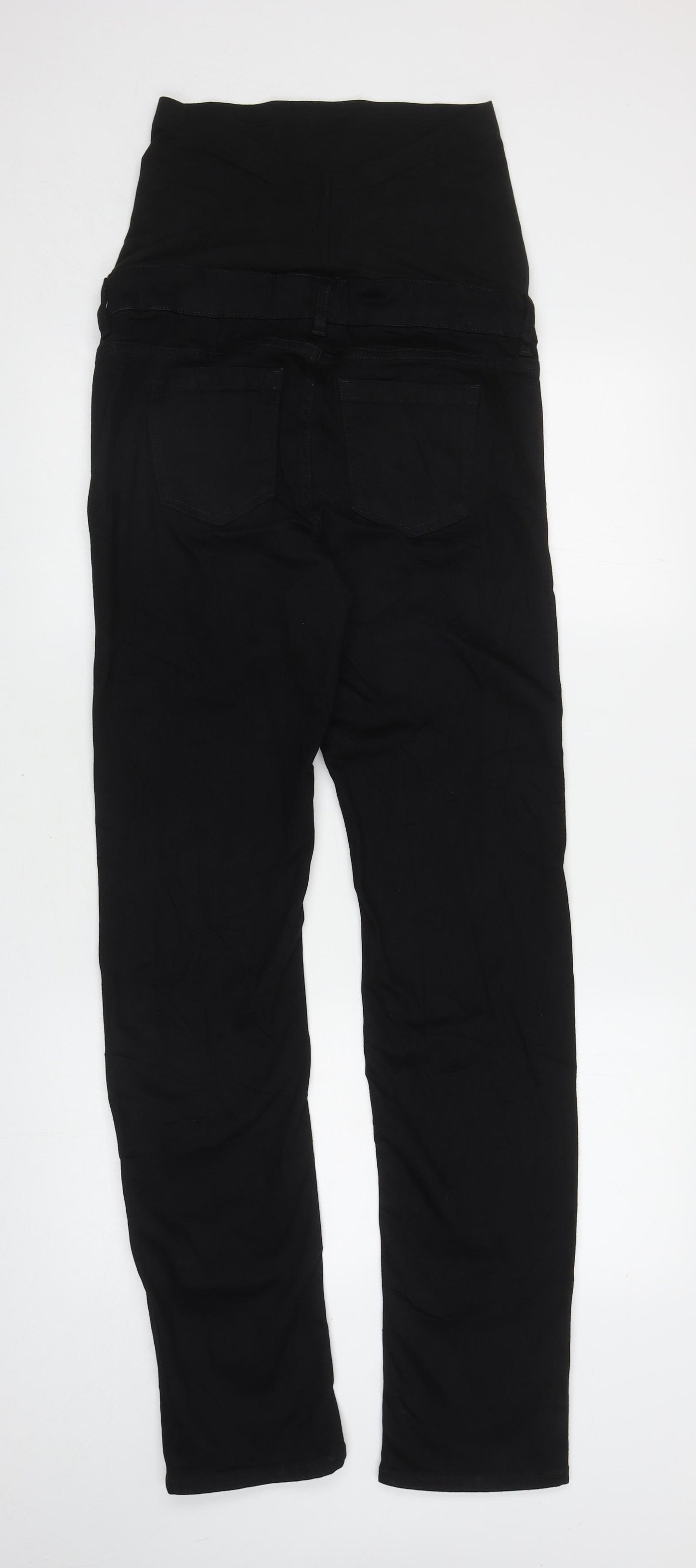 Marks and Spencer Womens Black Cotton Straight Jeans Size 10 L33 in Regular Zip