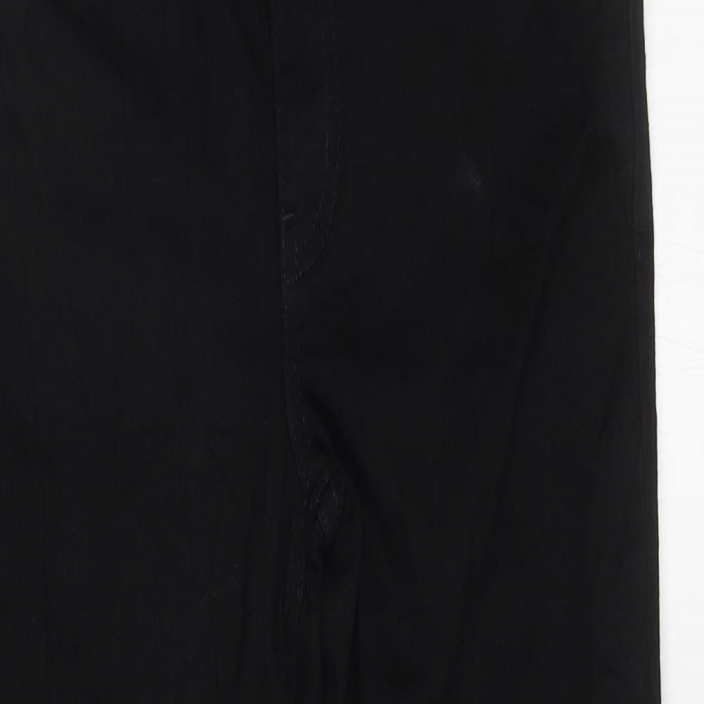 Marks and Spencer Womens Black Cotton Straight Jeans Size 10 L33 in Regular Zip