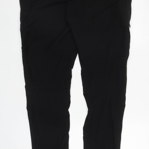 DARE2B Mens Black Polyamide Cargo Trousers Size 38 in L31 in Regular Zip