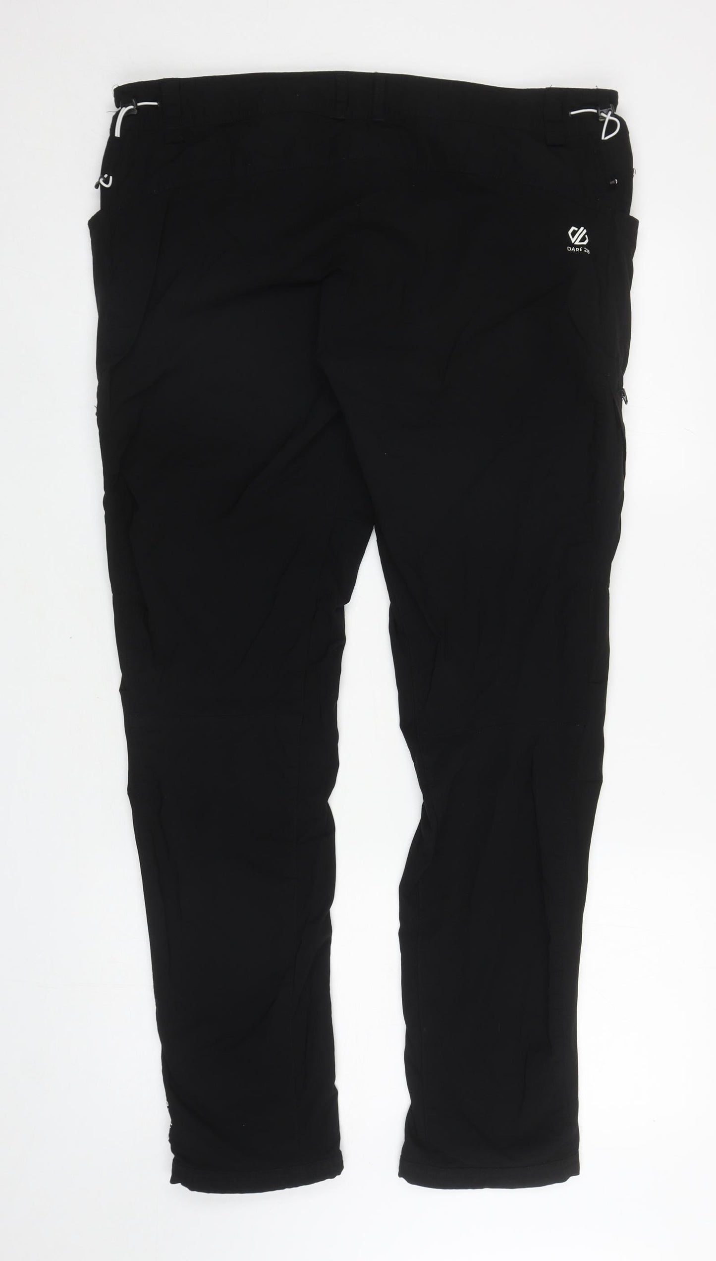 DARE2B Mens Black Polyamide Cargo Trousers Size 38 in L31 in Regular Zip