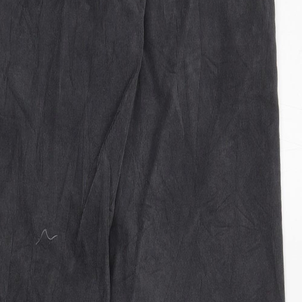 Marks and Spencer Mens Grey Cotton Trousers Size 30 in L33 in Regular Zip