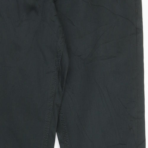 Marks and Spencer Mens Green Cotton Straight Jeans Size 28 in L31 in Slim Zip