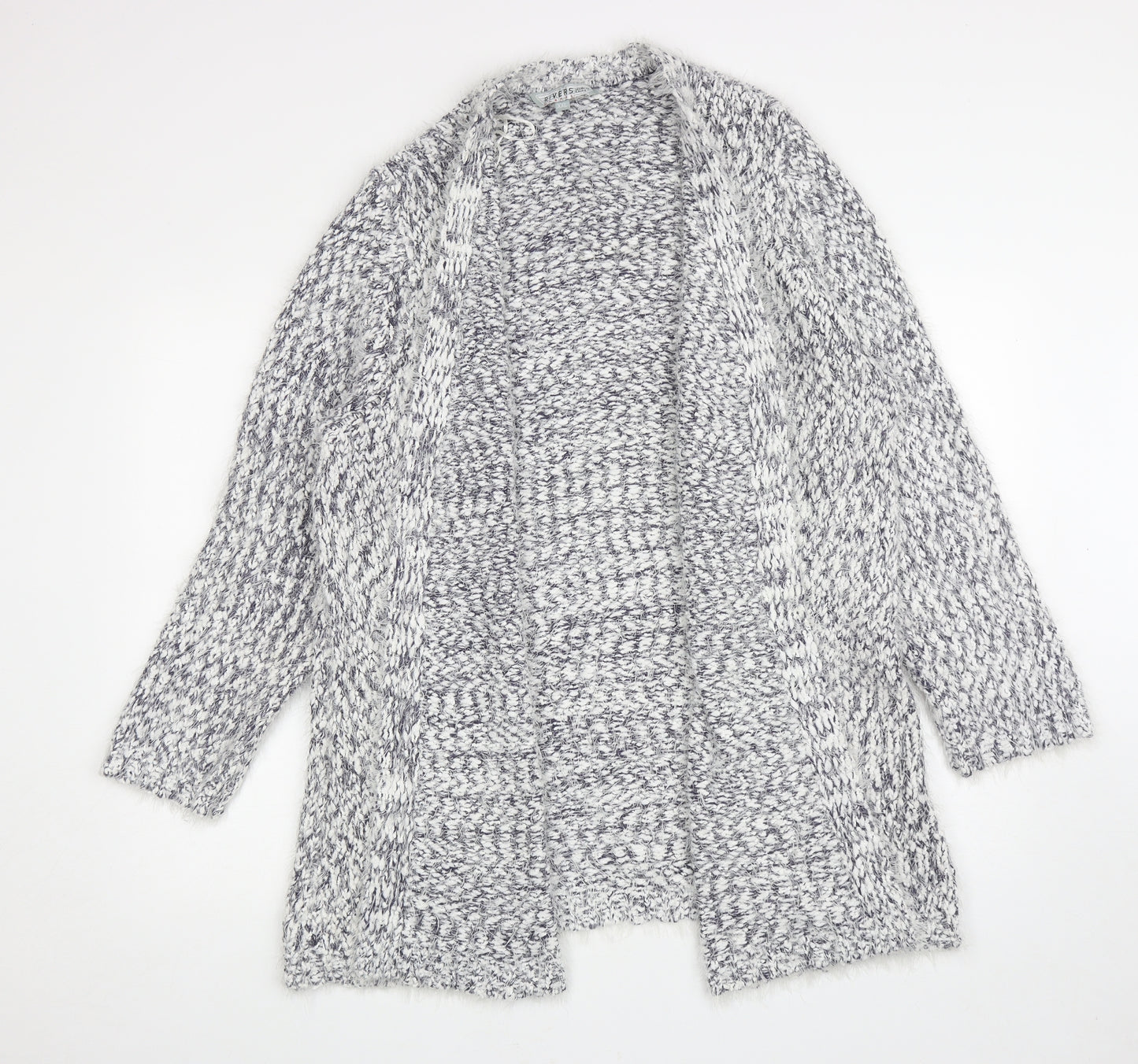 Rivers Womens Blue V-Neck Polyester Cardigan Jumper Size 2XL