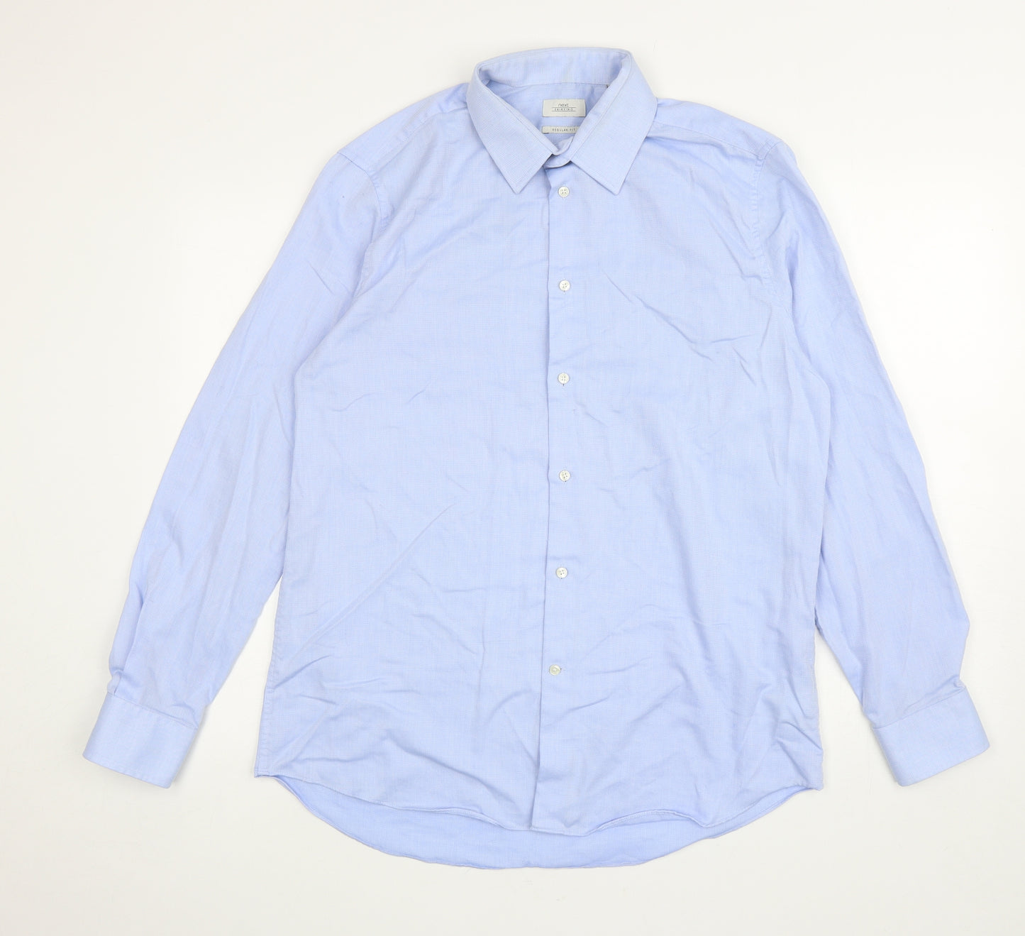 NEXT Mens Blue Polyester Dress Shirt Size 16.5 Collared Button