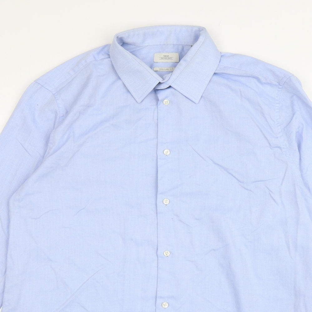 NEXT Mens Blue Polyester Dress Shirt Size 16.5 Collared Button
