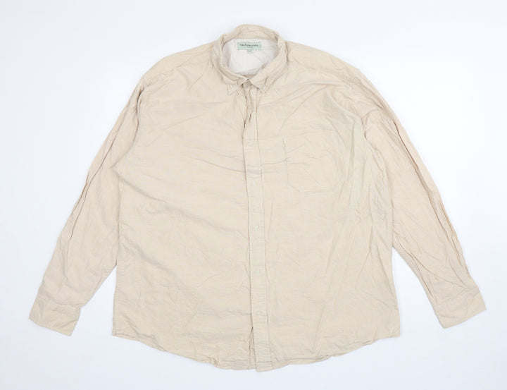 Greenwoods Womens Beige Cotton Basic Button-Up Size XL Collared