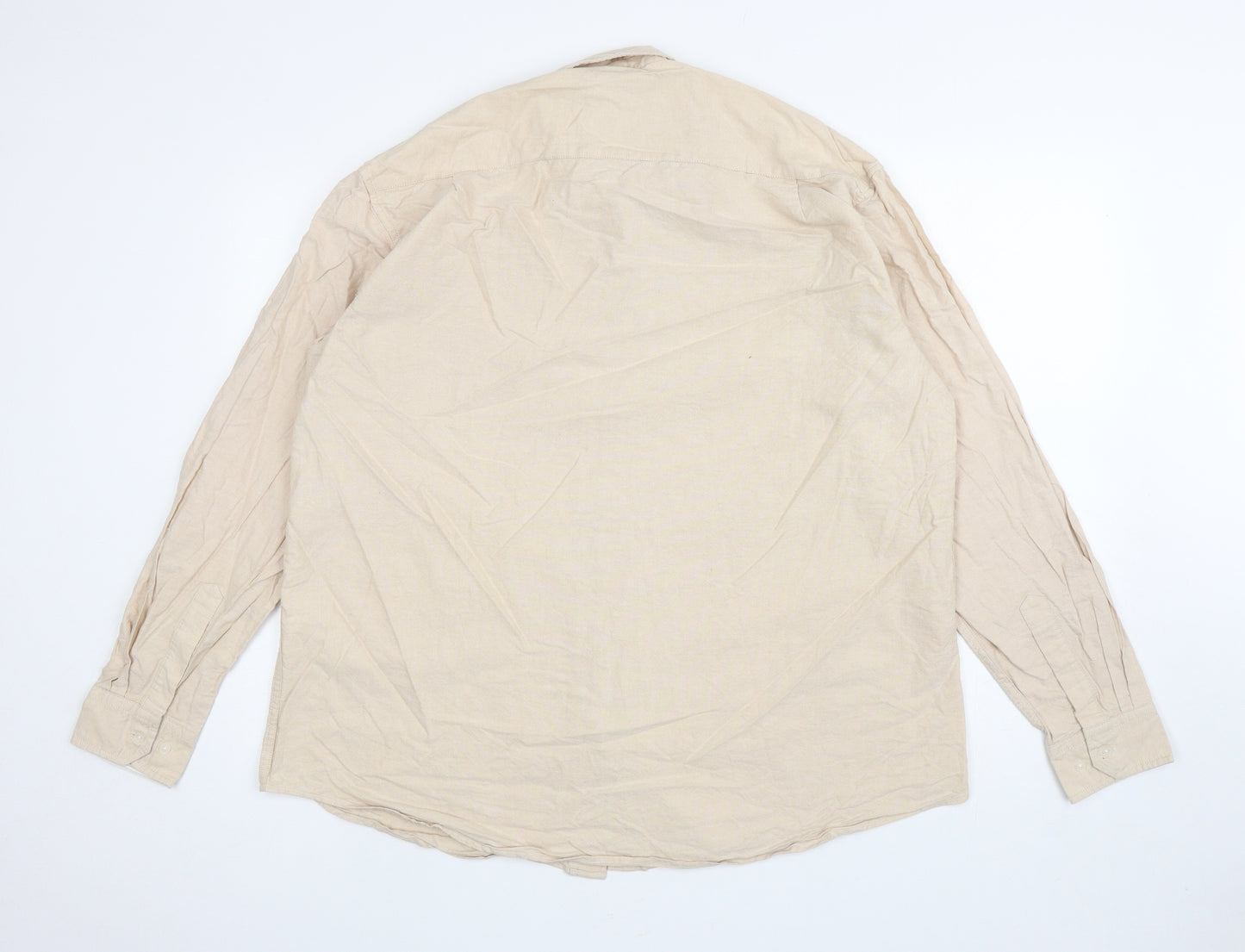 Greenwoods Womens Beige Cotton Basic Button-Up Size XL Collared