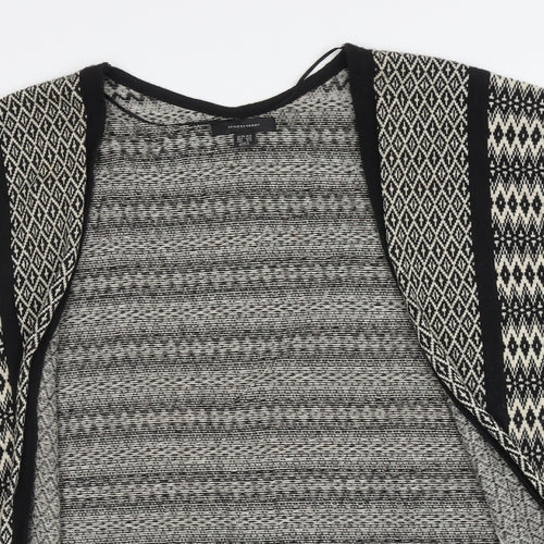 Atmosphere Womens Black V-Neck Geometric Cotton Cape Jumper Size 14