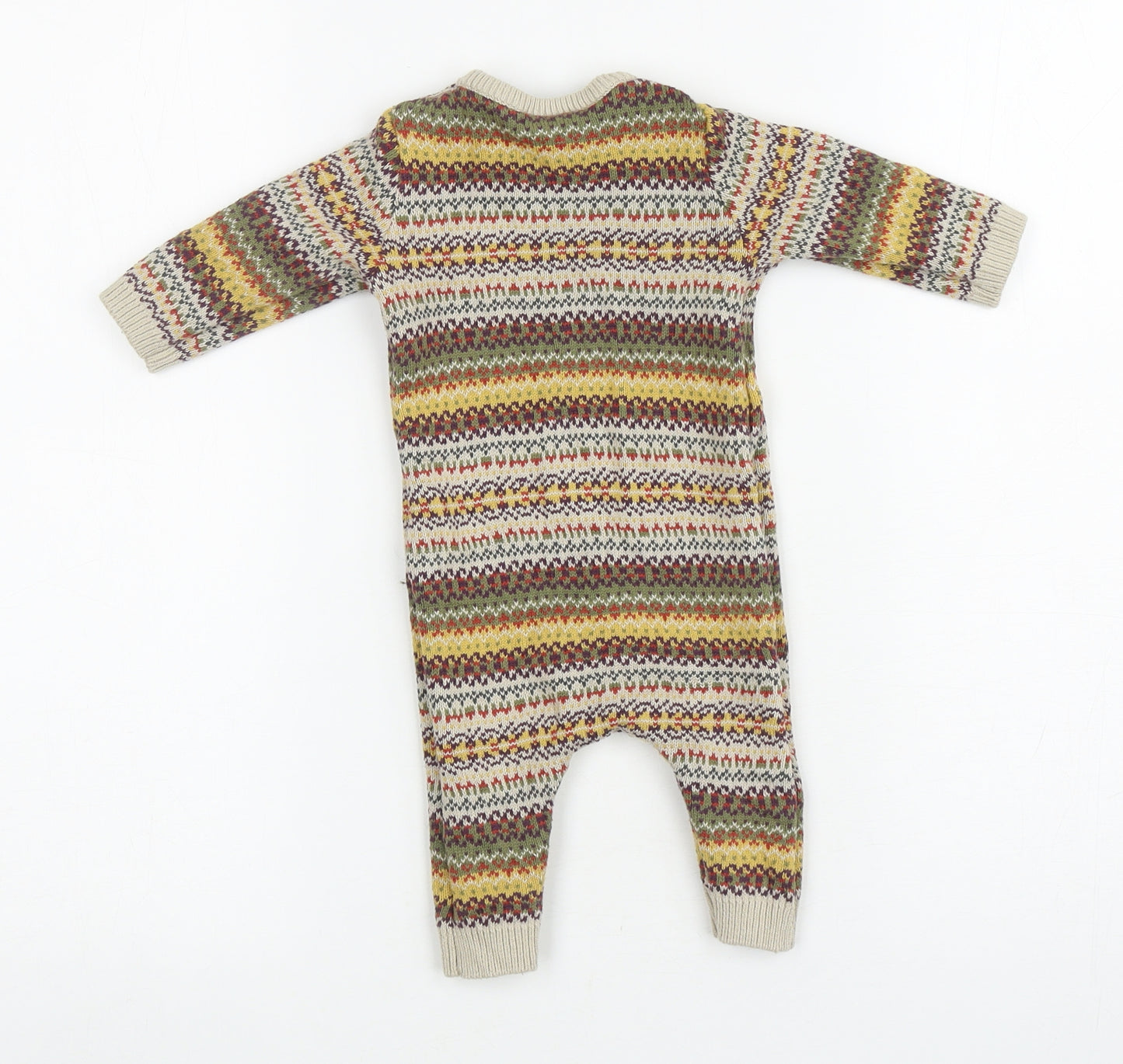 NEXT Baby Multicoloured Fair Isle Cotton Trousers One-Piece Size 3-6 Months Snap