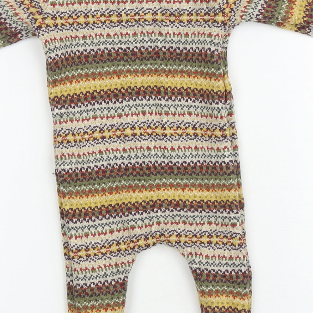 NEXT Baby Multicoloured Fair Isle Cotton Trousers One-Piece Size 3-6 Months Snap