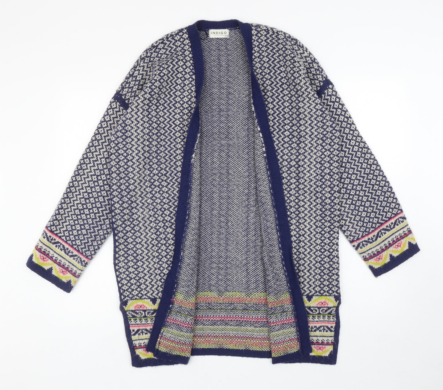 Marks and Spencer Womens Multicoloured V-Neck Fair Isle Polyamide Cardigan Jumper Size 12