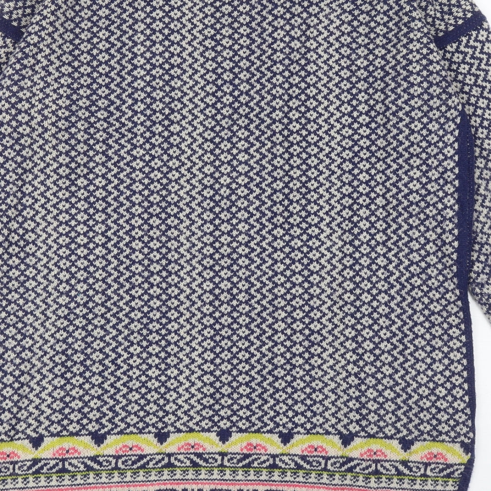 Marks and Spencer Womens Multicoloured V-Neck Fair Isle Polyamide Cardigan Jumper Size 12