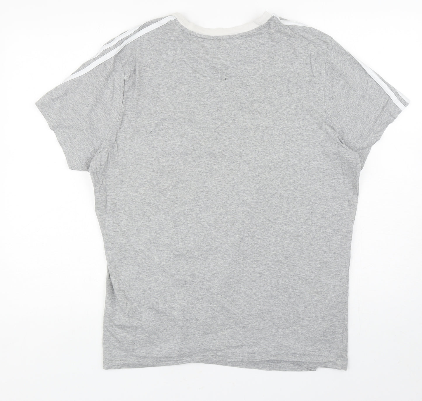 adidas Mens Grey Cotton T-Shirt Size XL Round Neck