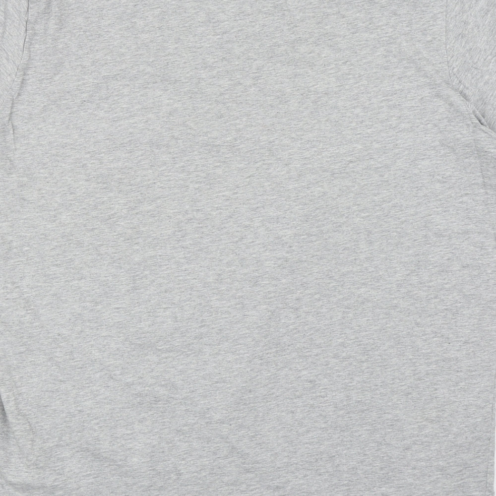 adidas Mens Grey Cotton T-Shirt Size XL Round Neck