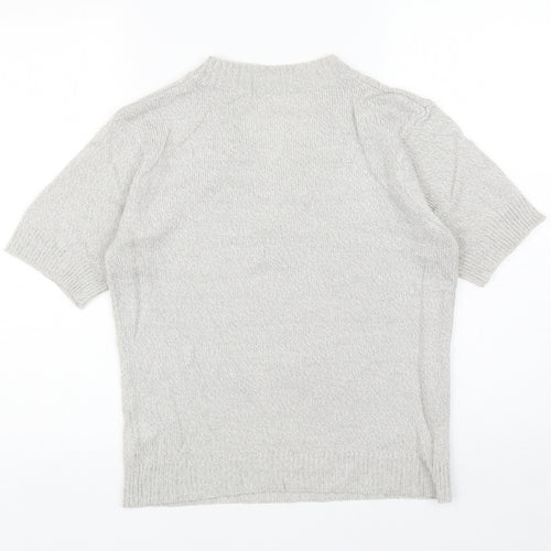 Damart Womens Grey V-Neck Acrylic Pullover Jumper Size 10
